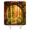 Fall Forest Shower Curtain Set,Autumn Bathroom Decor Curtain