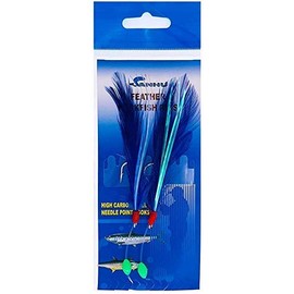 Sanhu Rock Cod Feather Rigs 4/0 Blue/White-10 Packs