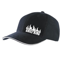 huuraa Cap Hat Grill King Flames Unisex Cap Size with Motif for All Grill Masters Gift Idea for Friends and Family, Black/Light Grey