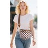 UUYUUY Checkered Crossbody Bag Large Nylon Bum Bags for Women