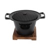 Hibachi Grill Smokeless Wooden Frame Aluminium Alloy Easy Assembly Portable