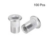 sourcing map M6 Aluminium Alloy Rivet Nuts Flat Head Insert