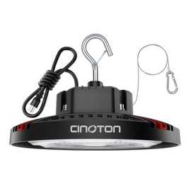 Partphoner 160W UFO High Bay Lights with US Plug,LED Shop Lights 24000lm,for Warehouse Garage Factory Barn,120V Commercial Bay Lighting 5000K-Daylight Safety Efficiency:_2Pack_100W