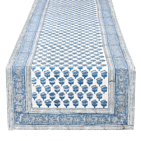 CPC Cotton Table Runner 16x72 Inch Block Printed Long Fall