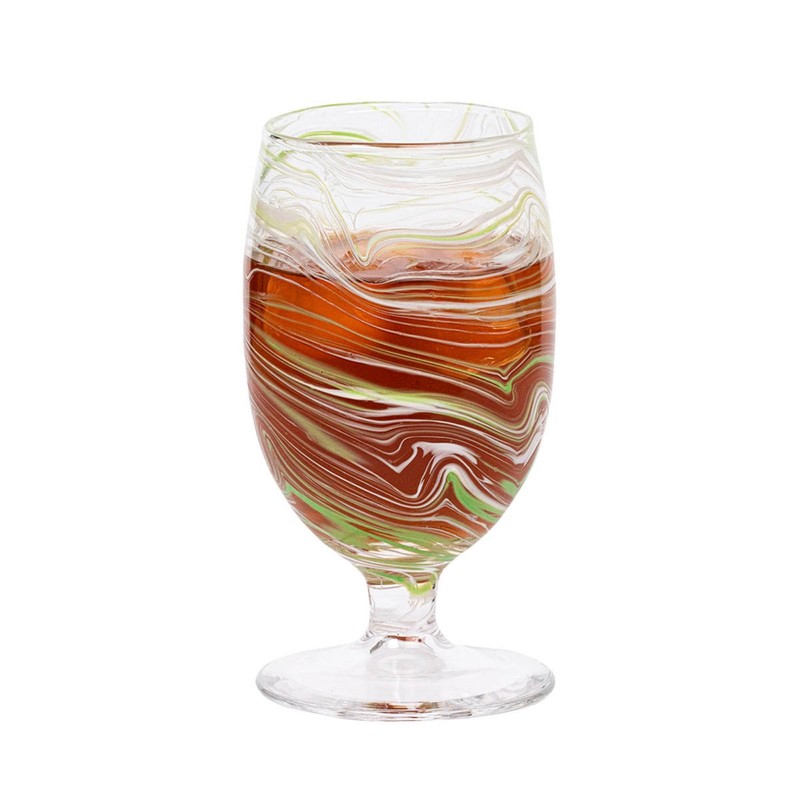 Juliska Puro Marbled Glasses (Green, Goblet)