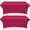 Utopia Kitchen Spandex Tablecloth 2 Pack [6FT, Fuchsia] Tight, Fitted,