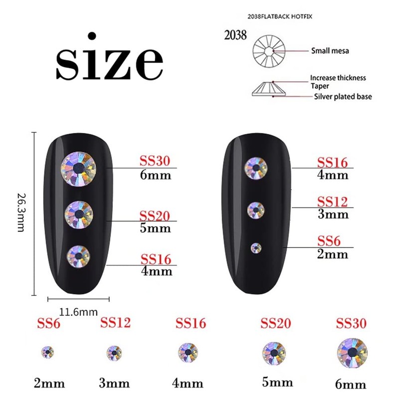 1000 Pieces SS20 5mm Flatback Rhinestones Clear Glasses Round Gems