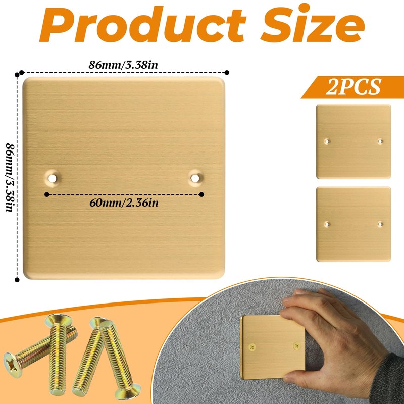KIPTVO 2PCS Single Blanking Socket Plate, for Electrical Sockets Hidden