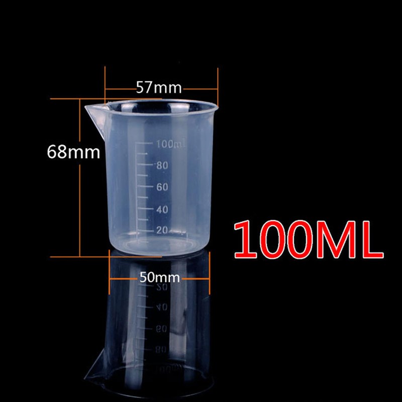 4 Pack 100ml Transparent Measuring Cups Measuring Jugs, Graduated Beaker