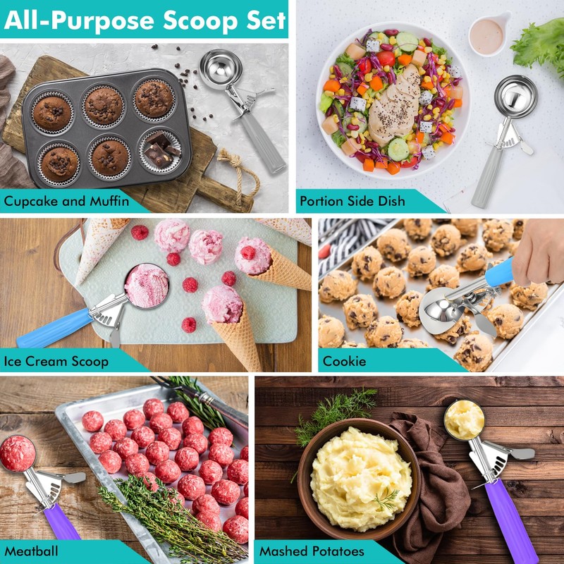 JUNADAEL J Ice Cream Scoop, Cookie Scoop Set, Incluede 1.2