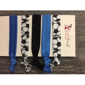 Infinity Collection Soccer Hair Accessories, Soccer Hair Ties, No Crease Soccer Hair Elastics Set