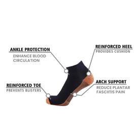Extreme Fit Copper Compression Socks - Ankle High for Running, Athtletics, Travel - 6 Pair