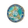 10 Month AA Medallion Elegant Marble Caribbean Aqua Glitter Sobriety