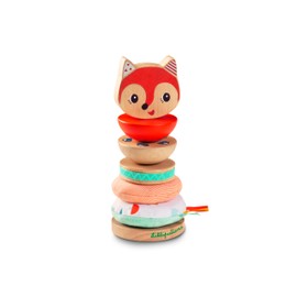 Lilliputiens - Stacking Pyramid Alice the Fox - Educational Wooden and Fabric Toy - Creative Stacking of Colourful Pieces - Promotes Fine Motor Skills - From 12 Months - 83114