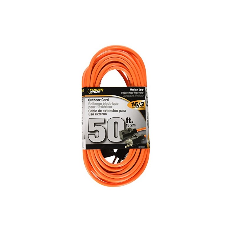 Cord Ext Outdoor 16/3x50ft Org