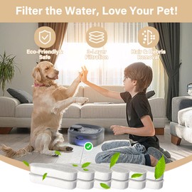 12 Pack Replacement Filters for WOPET 6L/205oz/1.7Gal Dog Water Fountain, 6 Month Set for Large Dogs Water Bowl Dispenser, Includes 12 Filters