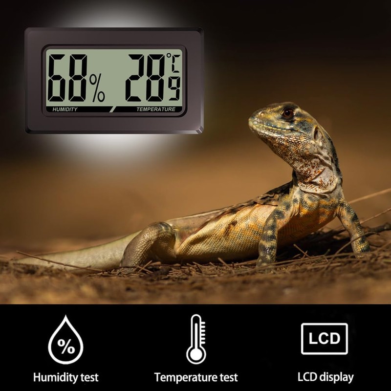 2/ 3Pcs Digital Hydrometer Thermomete, Rectangular Shape with Snaps on