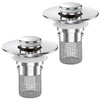 Bathroom Sink Drain Strainer,(2PCS) Pop-up Sink Drain Strainer with Removable