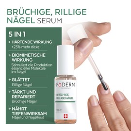 PODERM - Brittle, grooved and hard-wearing nails | Pure herbal treatment | Regenerates, strengthens | Professional foot/hand care | Easy & Fast | Swiss made, colourless, 8 ml (Pack of 1)