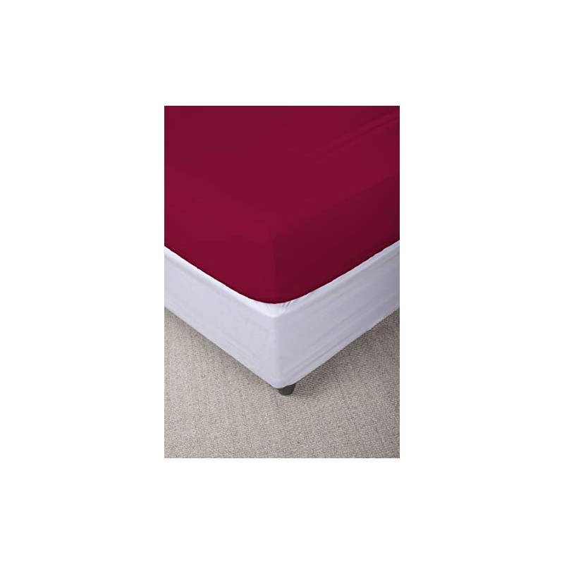 Max Color Cotton Fitted Sheet, Double, Burgundy