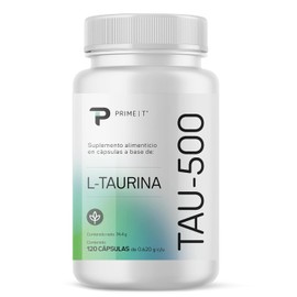 Primetech Nutrition Taurina Suplemento TAU-500, 120 Cáps Con 500 Mg, Se Encuentra En grandes Cantidades En El Cerebro, La Retina, El Corazón Y Las Células Sanguíneas Llamadas Plaquetas