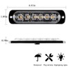 Teguangmei 4Pcs Ultra Thin 6LED Emergency Strobe Lights Amber Hazard