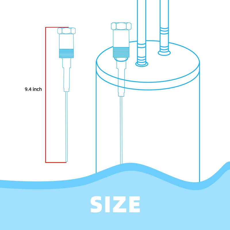 Powered Anode Rod for Water Heater Gallon Tank, Electrical Anode