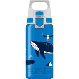 SIGG SIGG - Kids Water Bottle - Viva One Blue Whale - Suitable For Carbonated Beverages - Leakproof - Dishwasher Safe - BPA Free - Sports & Bike - Blue - 17 Oz