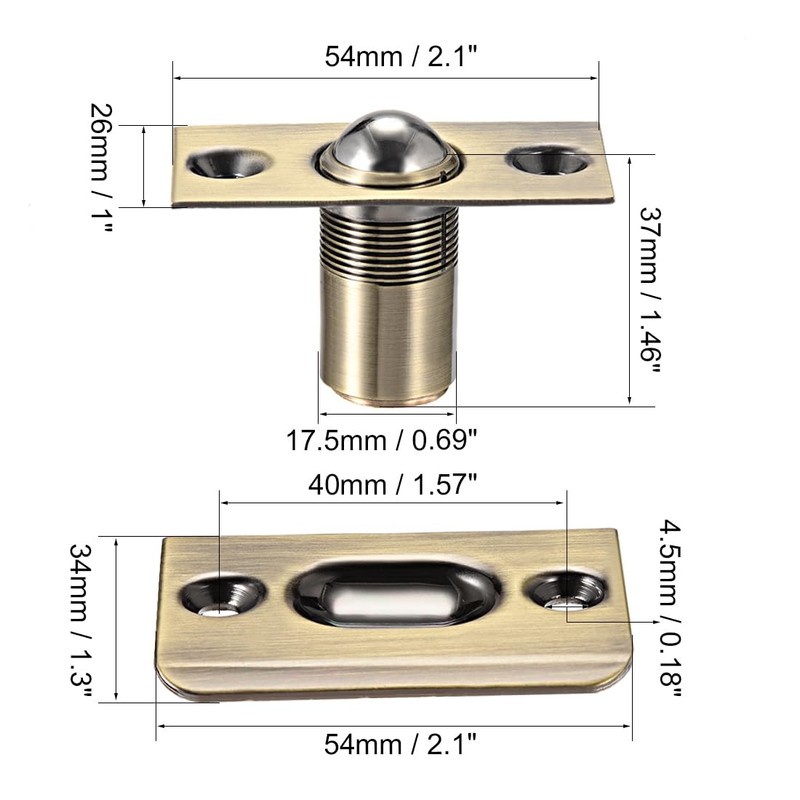Sourcingmap Adjustable Cabinet Closet Door Large Ball Catch with Strike