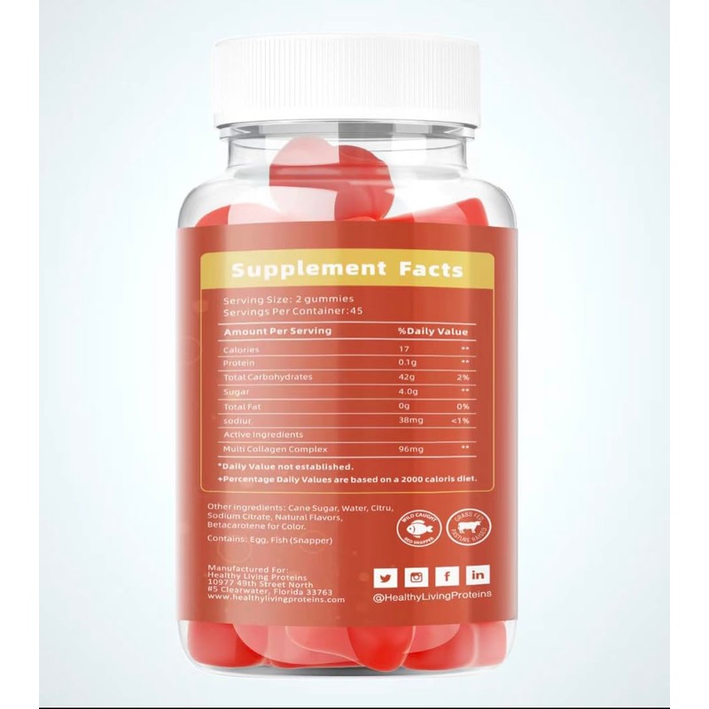 Healthy Living Proteins | Multi Hydrolyzed Collagen Complex Peptides Type