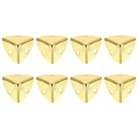 sourcing map 8Pcs Decorative Box Corner Cover, 18mm Metal Edge Guard, Furniture Corner Edges Protector, Gold