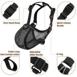 Mayerzon Dog Muzzle Mesh to Prevent Scavenging Biting Chewing | Black, S