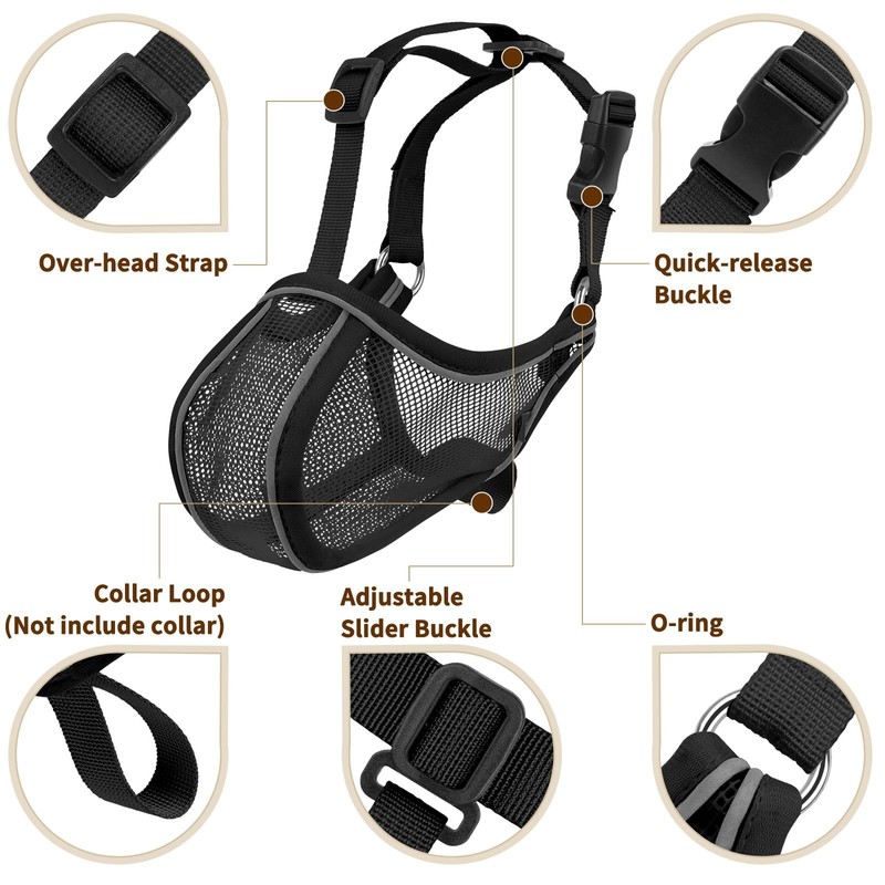 Mayerzon Dog Muzzle Mesh to Prevent Scavenging Biting Chewing |