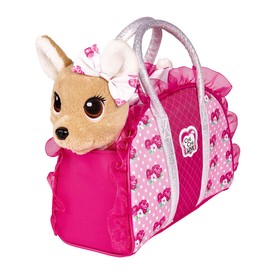 Simba 105893346 ChiChi Love Rose Fashion, Chihuahua Plush Dog in Cute Rose Outfit with Matching Bag, 20 cm, from 5 Years
