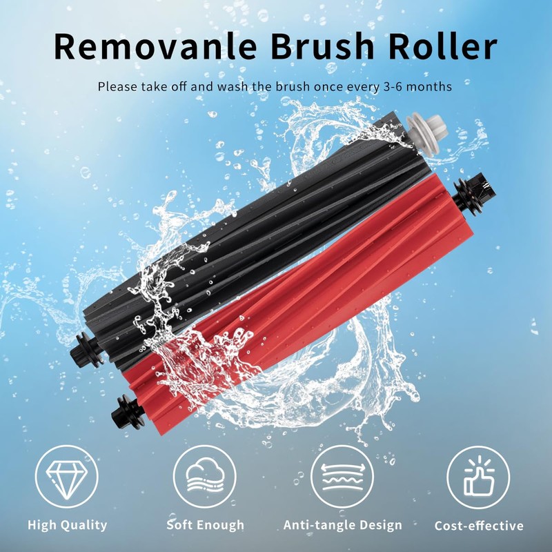 Dual Main Brushes Replacement for Roborock S8 MaxV Ultra, S8