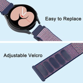 Amzpas Nylon Watch Strap 22 mm 20 mm Strap with Quick Release, Velcro Fastener and Quick Adjustment Braided Watch Straps, Universal Replacement Strap for Smartwatch Traditional Watch