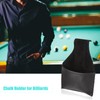 Billiard Chalk Holder Portable PU Bag Accessory Black, Hanging on