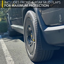 TWRAPS Slim Mud Flaps for Rivian R1T and Rivian R1S 2021-2026, Set of 4 - Aero Hole Cover Front and Rear Splash Guards, No Drilling Easy Install Complete Kit Included, R1 Protection Accessories