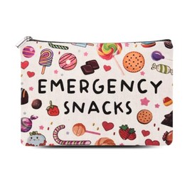 ShiQiao Spl Emergency Snacks Food Storage Bag for Boys Girls Christmas Birthday Gifts for Son Daughter Foodie Snack Lover Cosmetic Makeup Bag Pouch for Travel Accessories Snack Organiser Bags