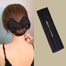88flix Deft Bang Hair Bun Hair Maker Ribbon Deft Band Hair Access Deft Band (Black)