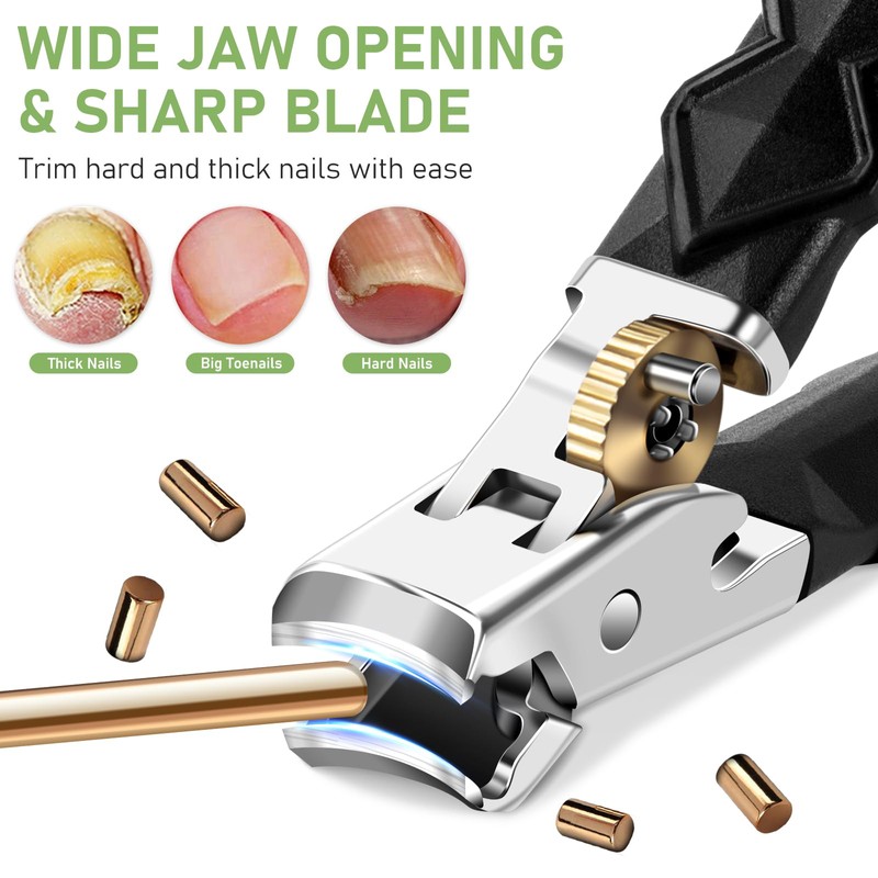 Toenail Clippers for Thick Toenails, Wide Jaw Opening Nail Clippers