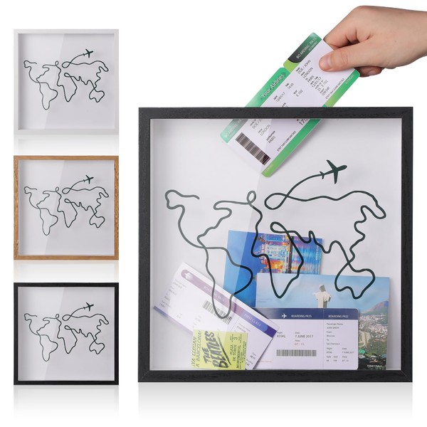 MUXIUNT Travel Adventure Archive Shadow Box For Memories,20&30cm(8&12Inch) Concert Travel