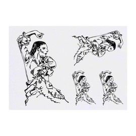 4 x 'Flamenco Dancer' Temporary Tattoos - Water Resistant, Skin-Safe, Non-Toxic Transfers, Mixed Sizes (TO00002825)