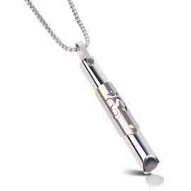 COLOSBUY Anxiety Breathing Necklace, Yoga Mindful Meditation Stress Relief Breathlace, Stainless Steel Breathe Necklace,Stress Relief Pendant