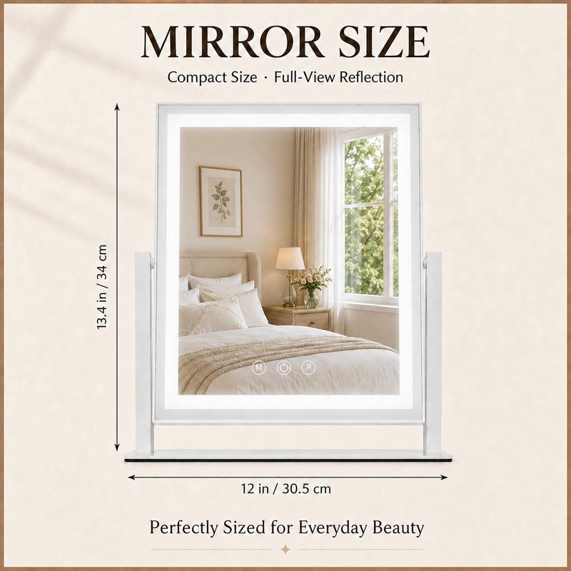 Makeup Mirror with lights, Dimmable Vanity Mirror with 3 Color