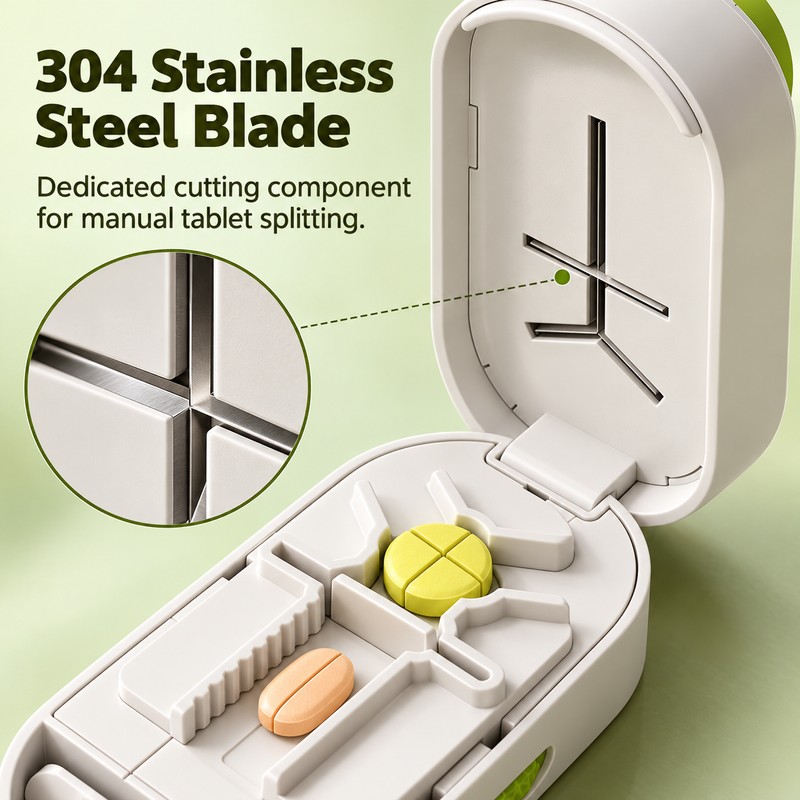 Portable Pill Cutter for Tablet Splitting – 304 Stainless Steel