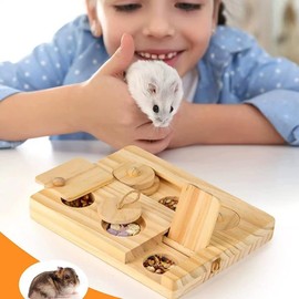 Weenwill Hamsters Foraging Toys,6 in 1 Wooden Interactive Enrichment Toys Small Animal Treat Dispenser Toys Interactive chew Toys for Hamster Guinea Pigs Rabbits Bunny Chinchillas Rats Gerbils