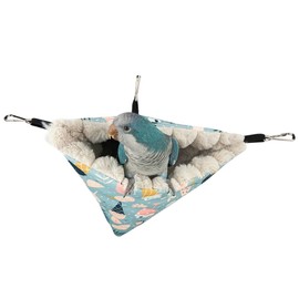 Winter Warm Bird Nest House,Plush Hanging Triangle Bird Shed Hut for Parrot,Macaw, Cockatiels, Budgies, Parakeets, Lovebirds,Conures, Quaker Parrot