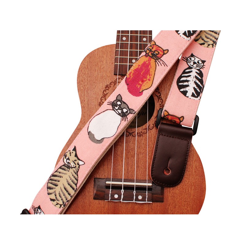 MUSICFIRST® "MISS CAT" Soft Cotton Ukulele Strap Ukulele Shoulder Strap
