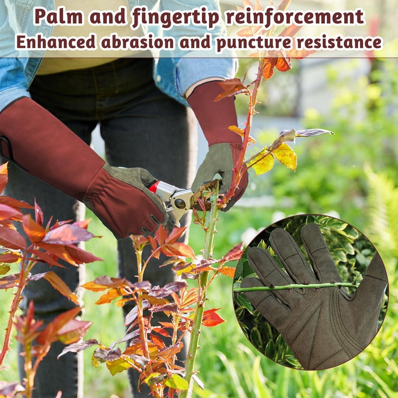 dellyy Gartenhandschuhe für Damen und Herren (Rot)